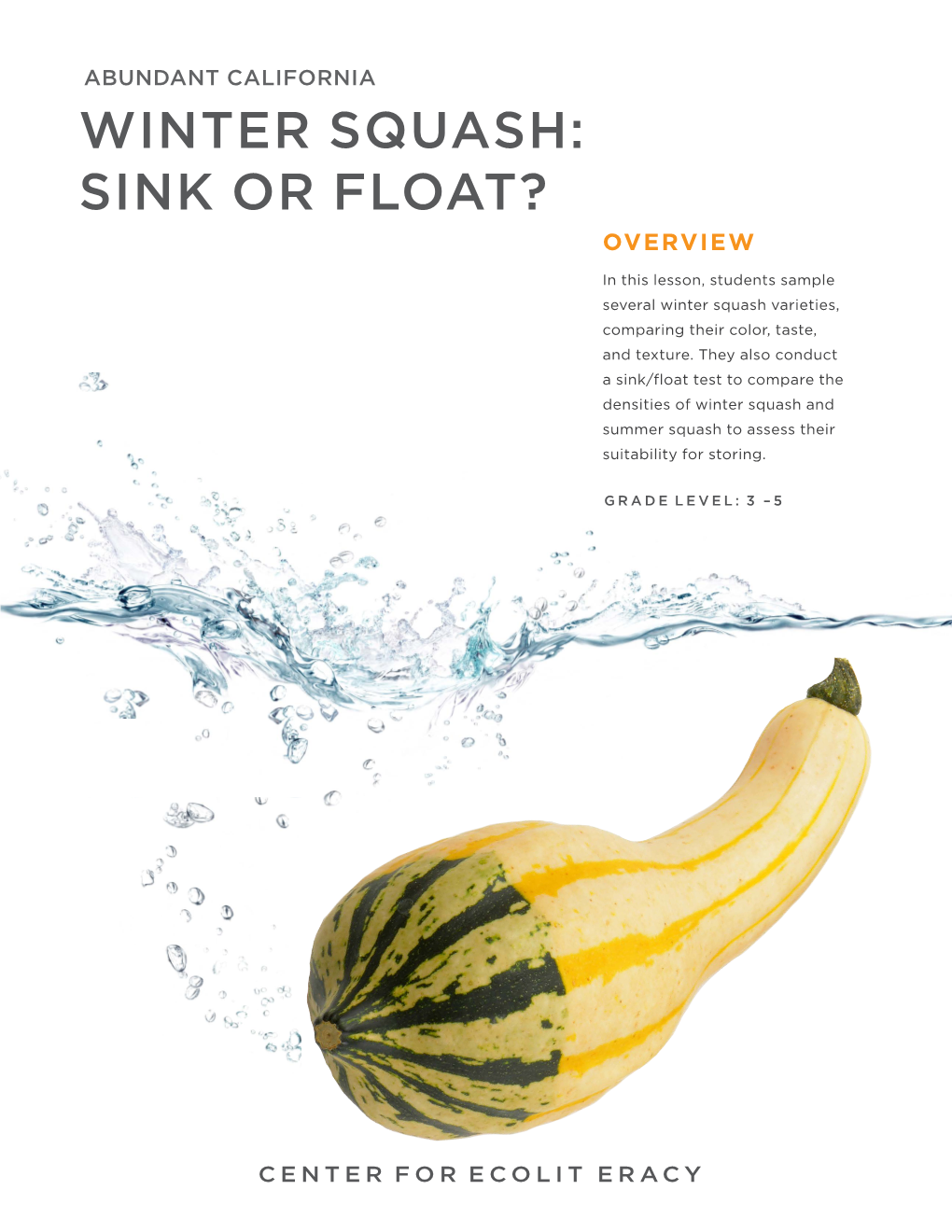 Winter Squash: Sink Or Float? Overview