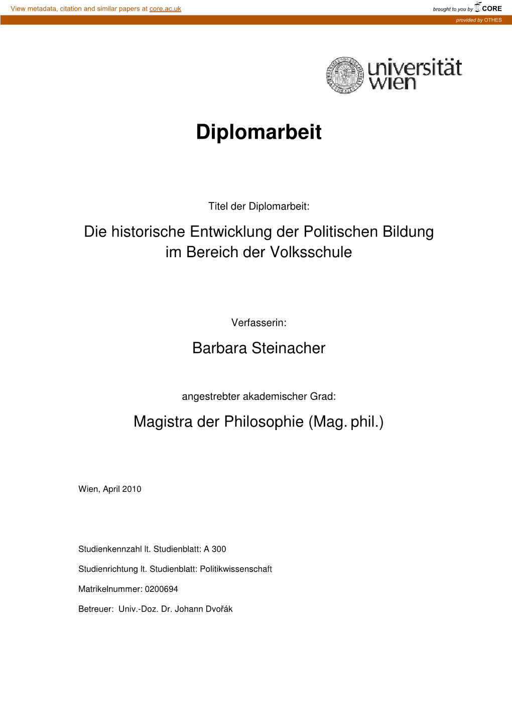 Diplomarbeit