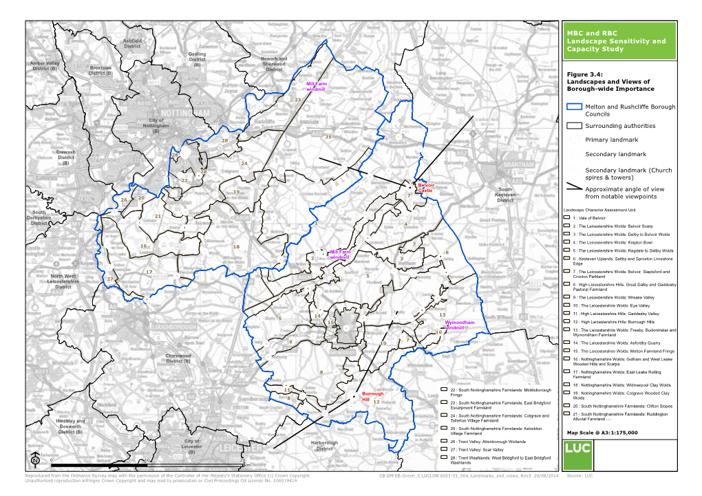 Melton and Rushcliffe Landscape Sensitivity Study 17 August 2014