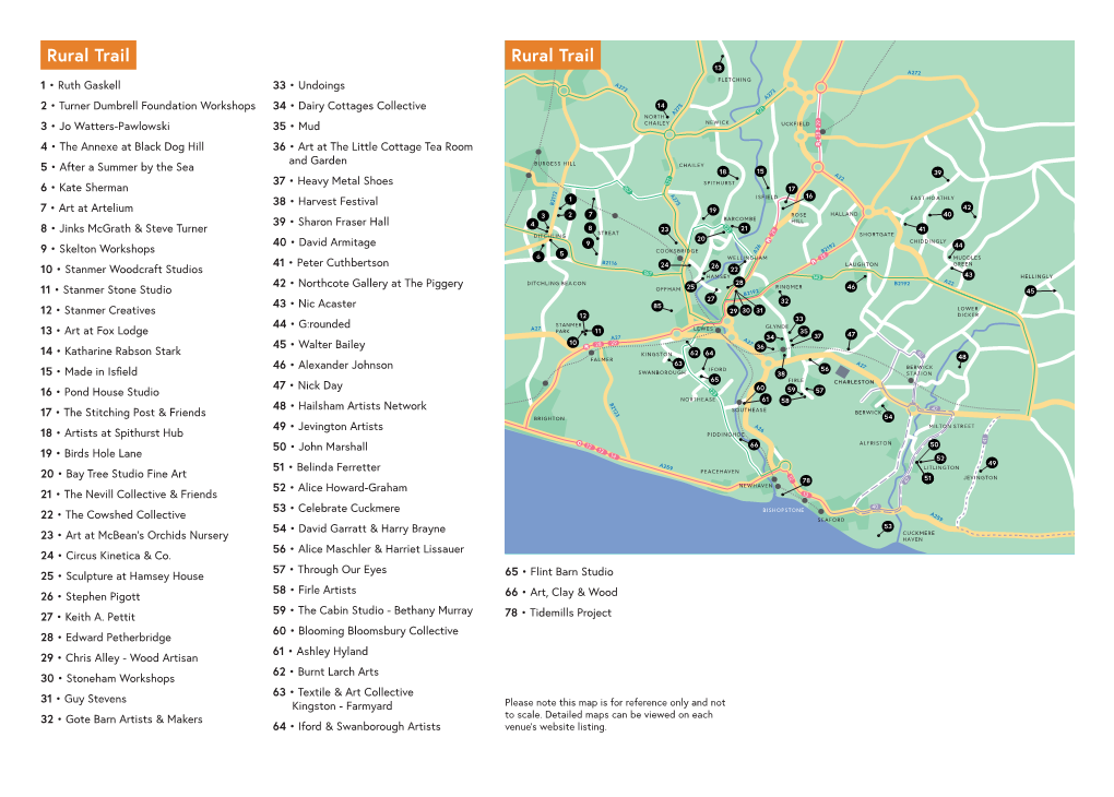 Rural Trail Rural Trail 13 A272 FLETCHING A27 1 • Ruth Gaskell 33 • Undoings 2 2 7 2 A