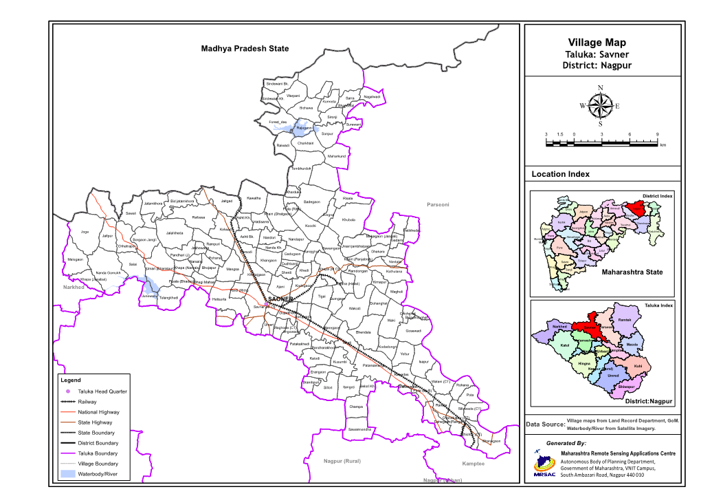 Village Map Madhya Pradesh State Taluka: Savner District: Nagpur