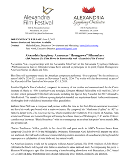 Filmmakers ASO Presents Six Film Shorts in Partnership with Alexandria Film Festival