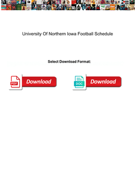 University of Northern Iowa Football Schedule