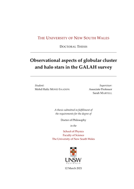 Observational Aspects of Globular Cluster and Halo Stars in the GALAH Survey