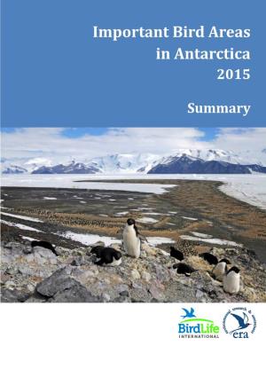 Important Bird Areas in Antarctica 2015: Summary