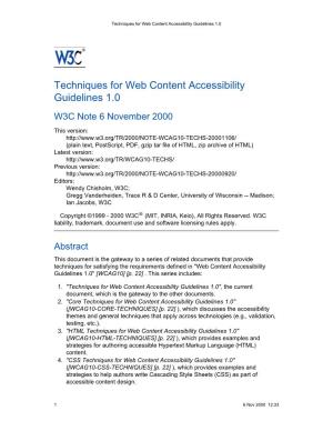 Techniques for Web Content Accessibility Guidelines 1.0
