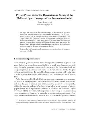 The Dynamics and Variety of Ian Mcewan's Space Concepts of The