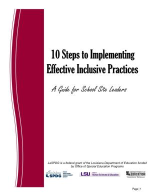 10 Steps to Implementing Effective Inclusive Practices