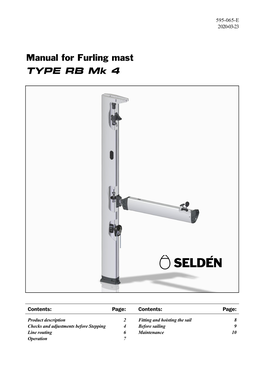 Manual for Furling Mast TYPE RB Mk 4
