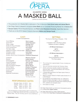 A Masked Ball Program