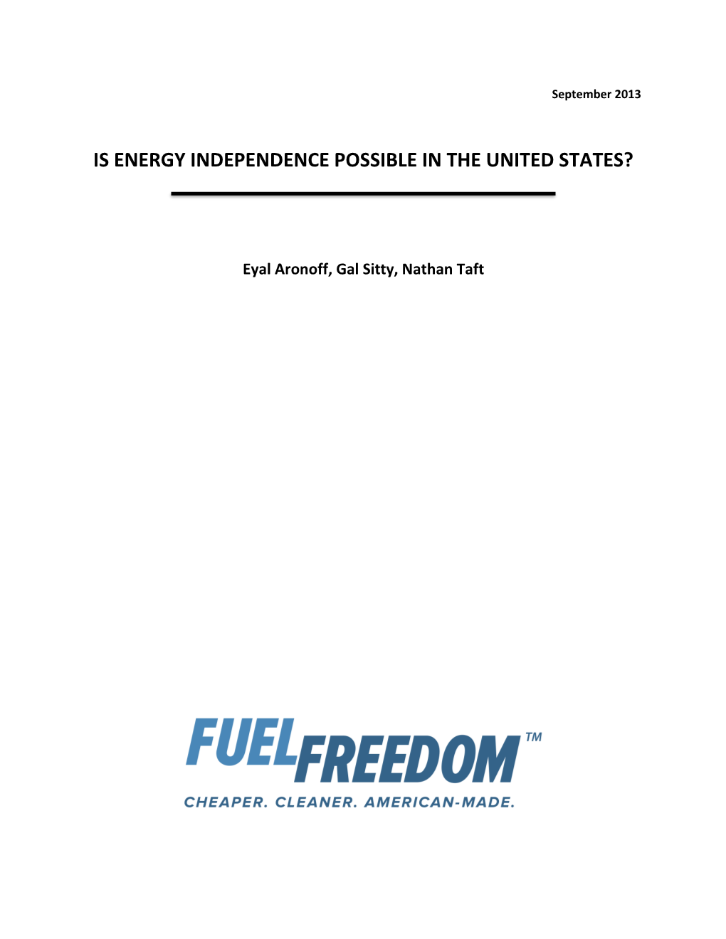 Is Energy Independence Possible in the United States?