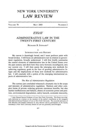 Administrative Law in the Twenty-First Century