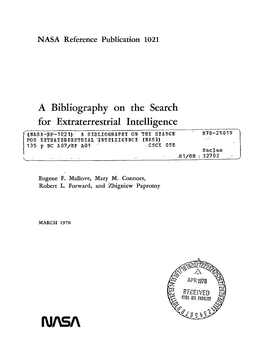 Tnas-A-P--1021.),- a BIBLIOGRAPHY on the SEARCE' N78-21-019 for EXTRA REESTRIAI INTEIIC-!NC (NAS .) 135 P BC A6.7/Mf Ao1, CSCT 05 HB 120