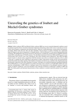 Unraveling the Genetics of Joubert and Meckel-Gruber Syndromes