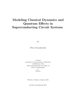 Modeling Classical Dynamics and Quantum Effects In