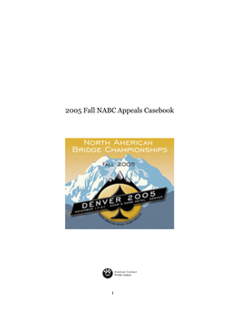 2005 Fall NABC Appeals Casebook