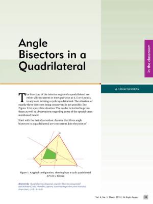 Angle Bisectors in a Quadrilateral Are Concurrent
