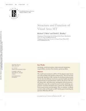 Structure and Function of Visual Area MT