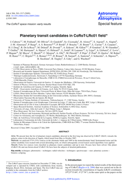 Planetary Transit Candidates in Corot-Lrc01 Field