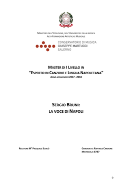 Tesi Master Cardone Canzone E Lingua Napoletana