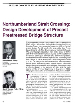 Northumberland Strait Crossing: Design Development of Precast Prestressed Bridge Structure
