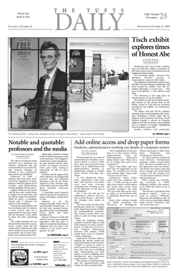 Tisch Exhibit Explores Times of Honest Abe by JUDITH WEXLER Daily Editorial Board