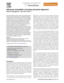 Advances and Pitfalls of Protein Structural Alignment Hitomi Hasegawa1 and Liisa Holm1,2