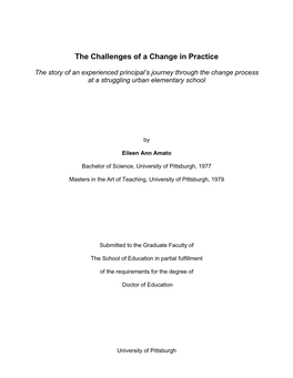 The Challenges of a Change in Practice