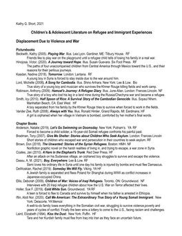 Refugee Experiences in Books for Children and Adolescents.Docx