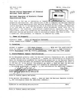 I 81997 Registration Form Nwffij&EGISTER of HISTORIC PUCFS I , NATIONAL PARK SFRWE J