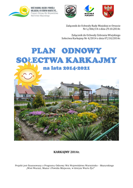 Plan Odnowy Sołectwa Karkajmy