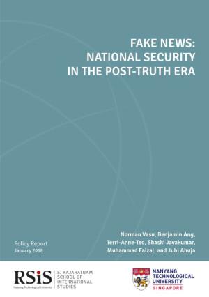 Fake News: National Security in the Post-Truth Era