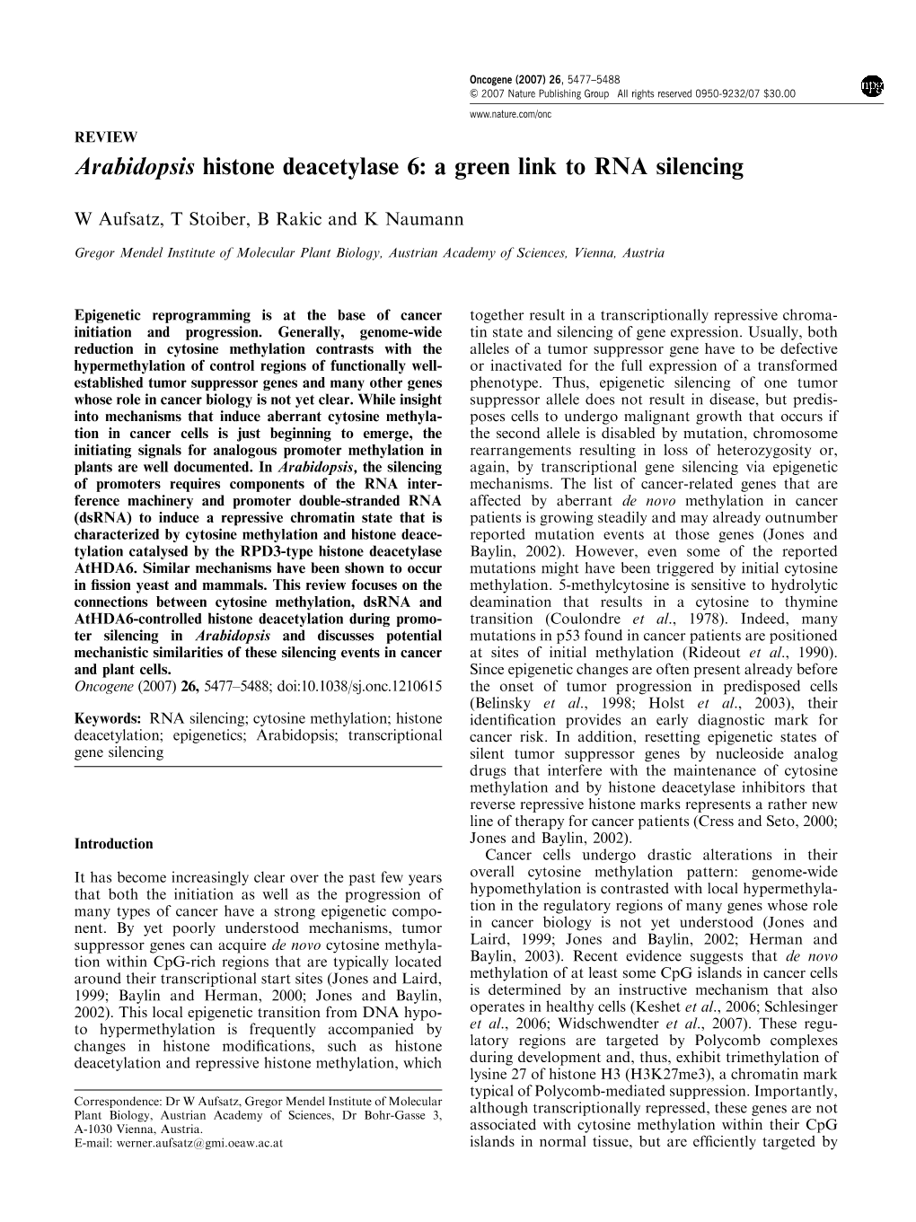 A Green Link to RNA Silencing