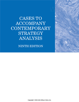 Cases to Accompany Contemporary Strategy Analysis