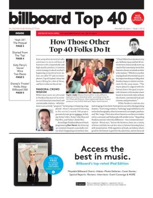 Top 40 UPDATE BILLBOARD.COM/NEWSLETTERS .BIZ/NEWSLETTER JANUARY 16, 2014 | PAGE 1 of 9