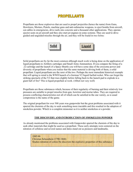 Introduction to Propellants