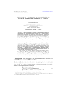 Existence of D−Pullback Attractor for an Infinite Dimensional Dynamical System