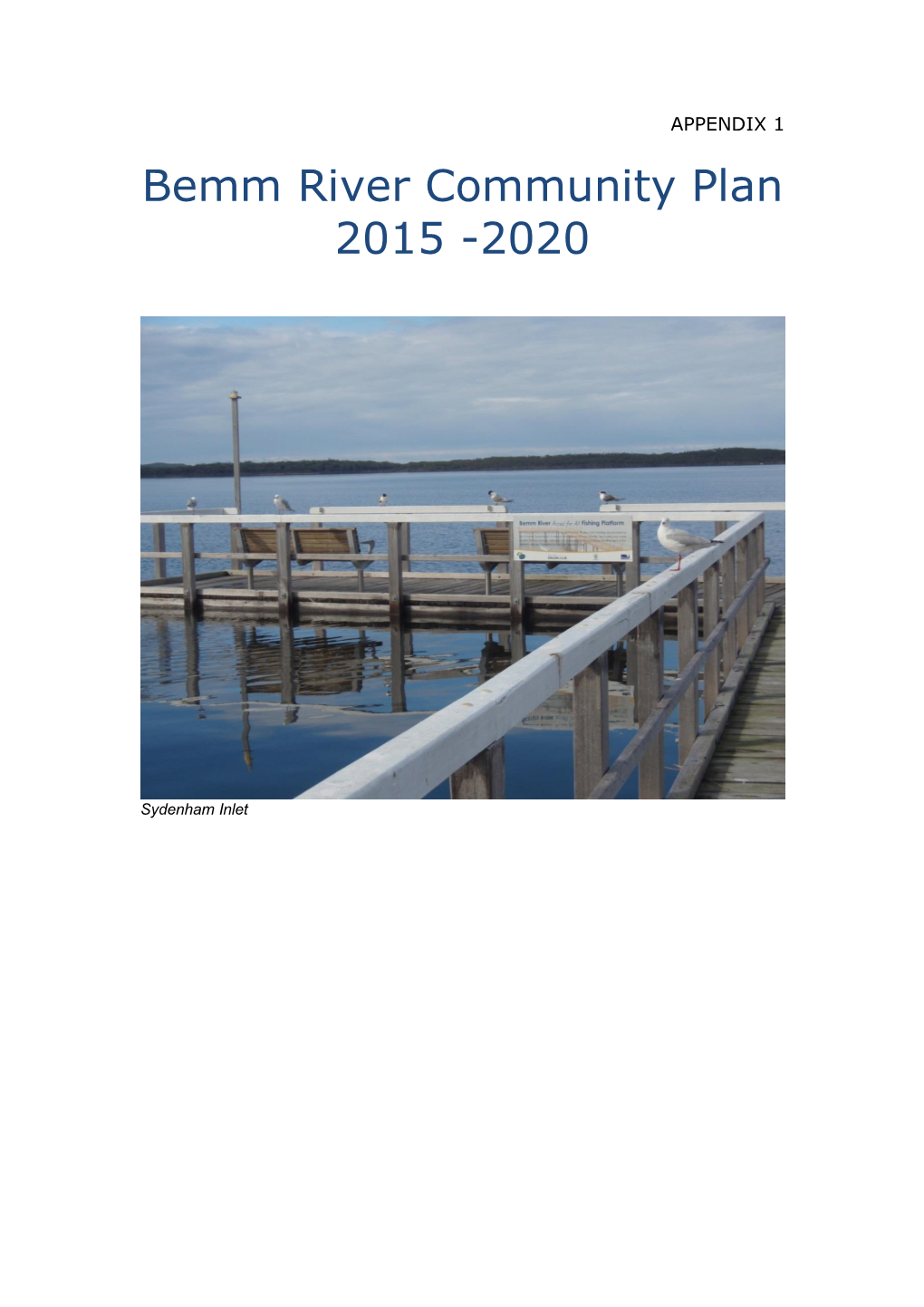 Bemm River Community Plan 2015 -2020