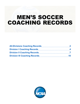 Men's Soccer Coaching Records