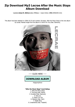 Zip Download Mp3 Lecrae After the Music Stops Album Download