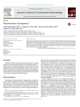 Thyrotoxicosis of Pregnancyq