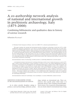 A Co-Authorship Network Analysis of National and International Growth In