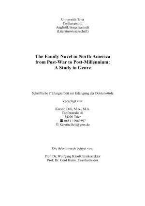 The Family Novel in North America from Post-War to Post-Millennium: a Study in Genre