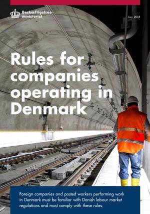 Rules for Companies Operating in Denmark