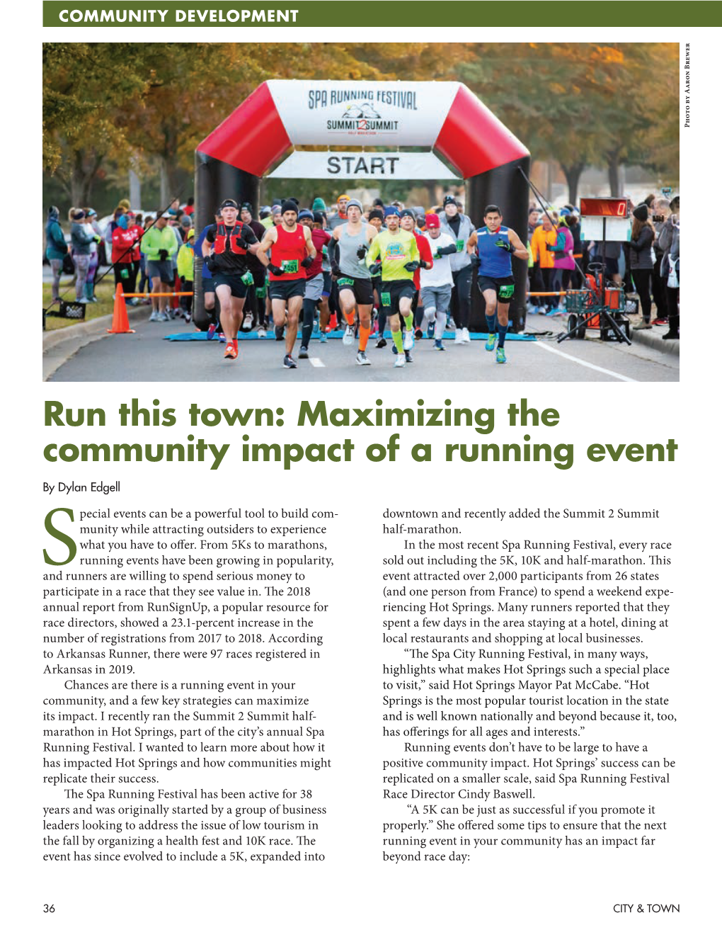 Run This Town: Maximizing the Community Impact of a Running Event by Dylan Edgell