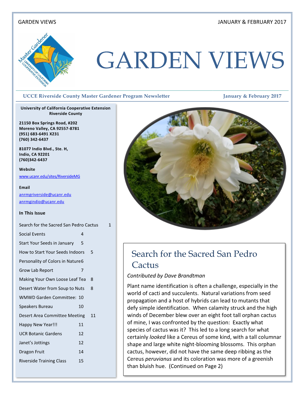 Garden Views January & February 2017