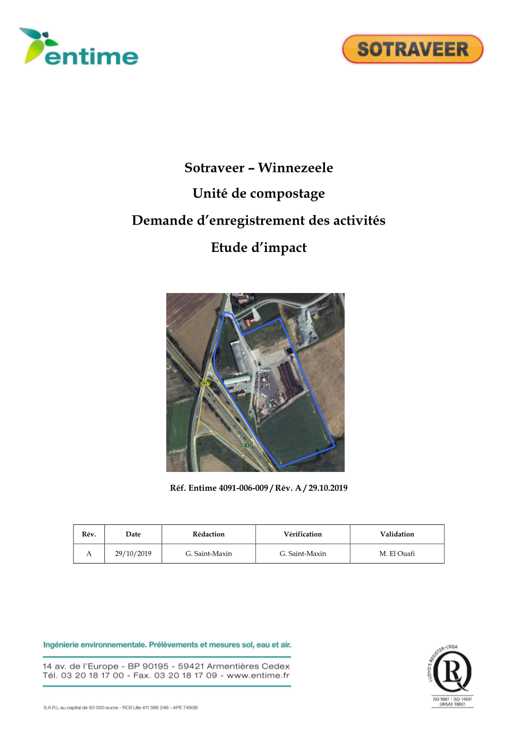 Sotraveer – Winnezeele Unité De Compostage Demande D'enregistrement Des Activités Etude D'impact