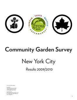 Community Garden Survey New York City Results 2009/2010