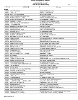 FILLING STATION) Page # 1 A/C No A/C NAME Address DHAKA 3020047 AMIN PETROL PUMP SECRETARIAT ROAD DHAKA 3020062 A