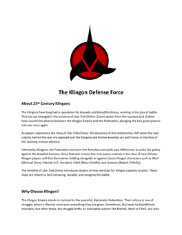 The Klingon Defense Force